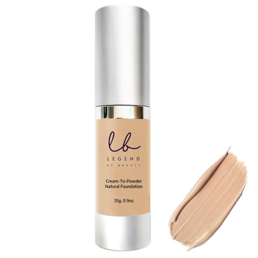 Cream-To-Powder Natural Foundation (BEIGE) (25g, 0.9oz.) - Legend of Beauty