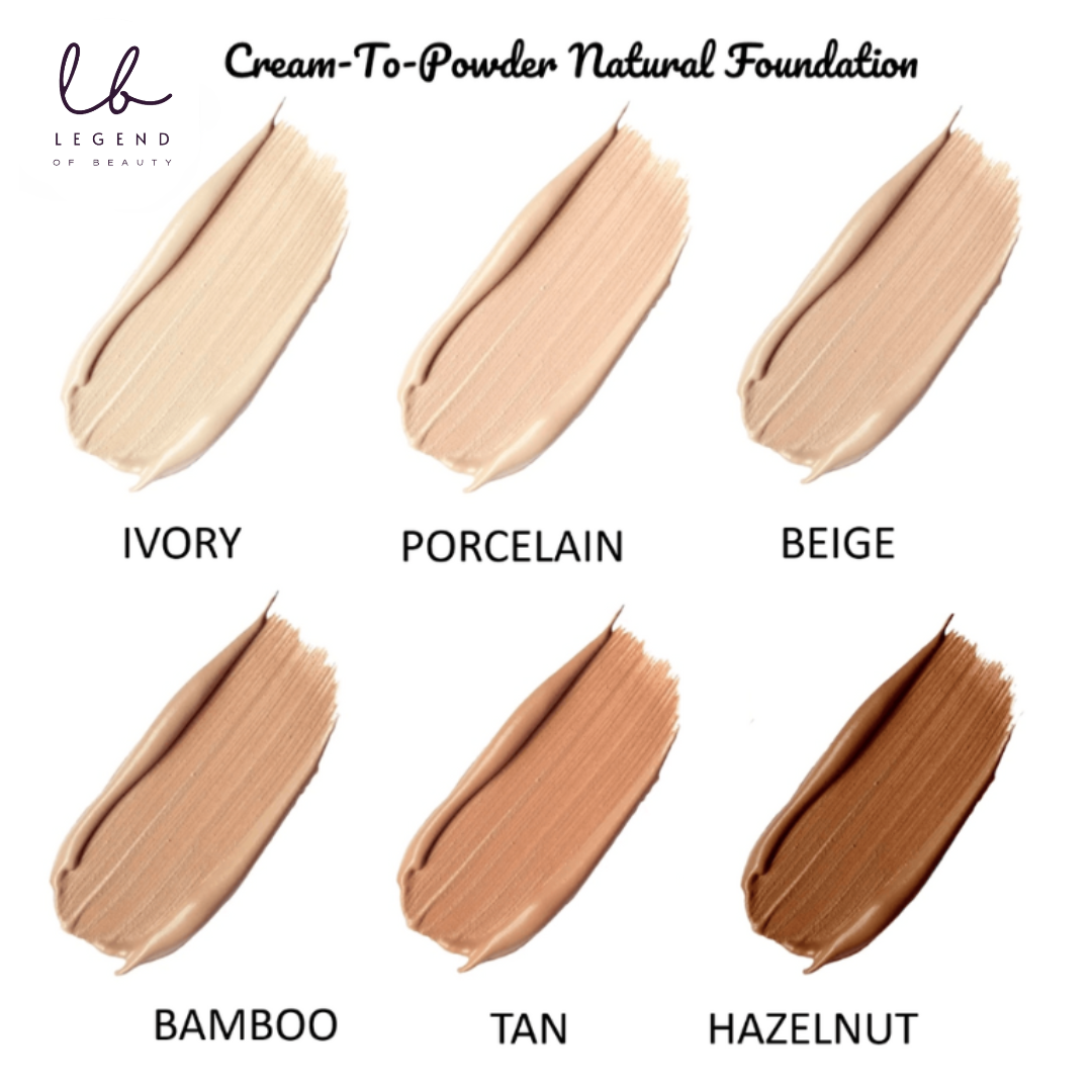 Cream-To-Powder Natural Foundation (HAZELNUT) (25g, 0.9oz.) - Legend of Beauty 